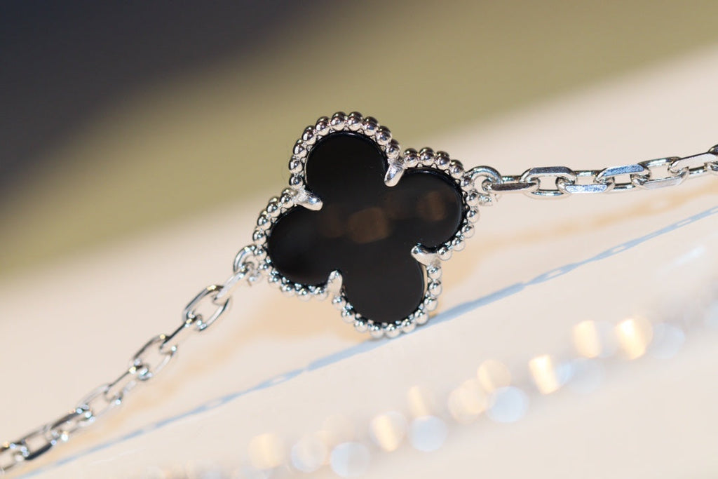 VCA CLOVER 20 MOTIFS ONYX DIAMOND SILVER