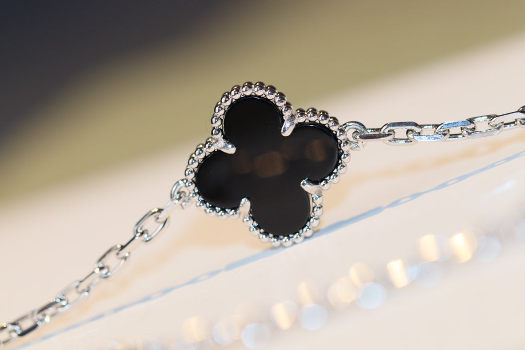 VCA CLOVER 20 MOTIFS ONYX DIAMOND SILVER