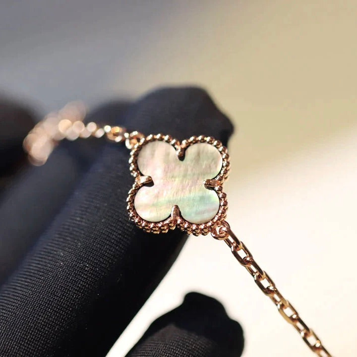 VCA CLOVER 20 MOTIFS DARK MOP DIAMOND NECKLACE