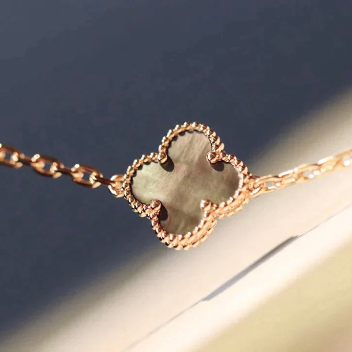 VCA CLOVER 20 MOTIFS DARK MOP DIAMOND NECKLACE