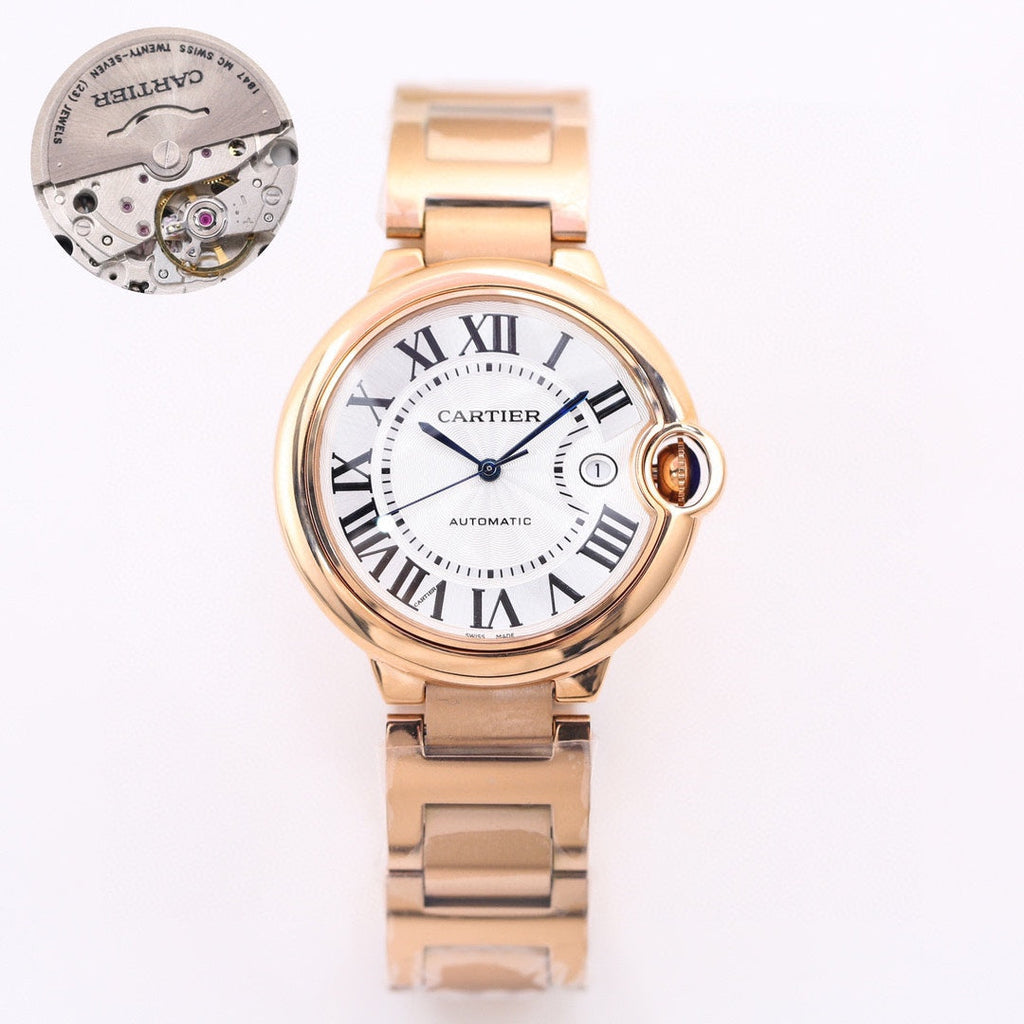 CARTIER BALLON BLEU DATE 42  PINK GOLD