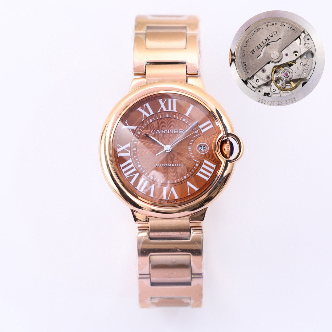 CARTIER BALLON BLEU DATE 42  PINK GOLD