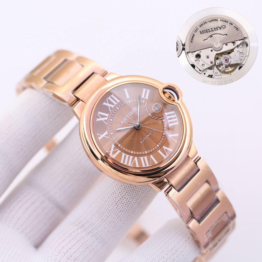 CARTIER BALLON BLEU DATE 42  PINK GOLD
