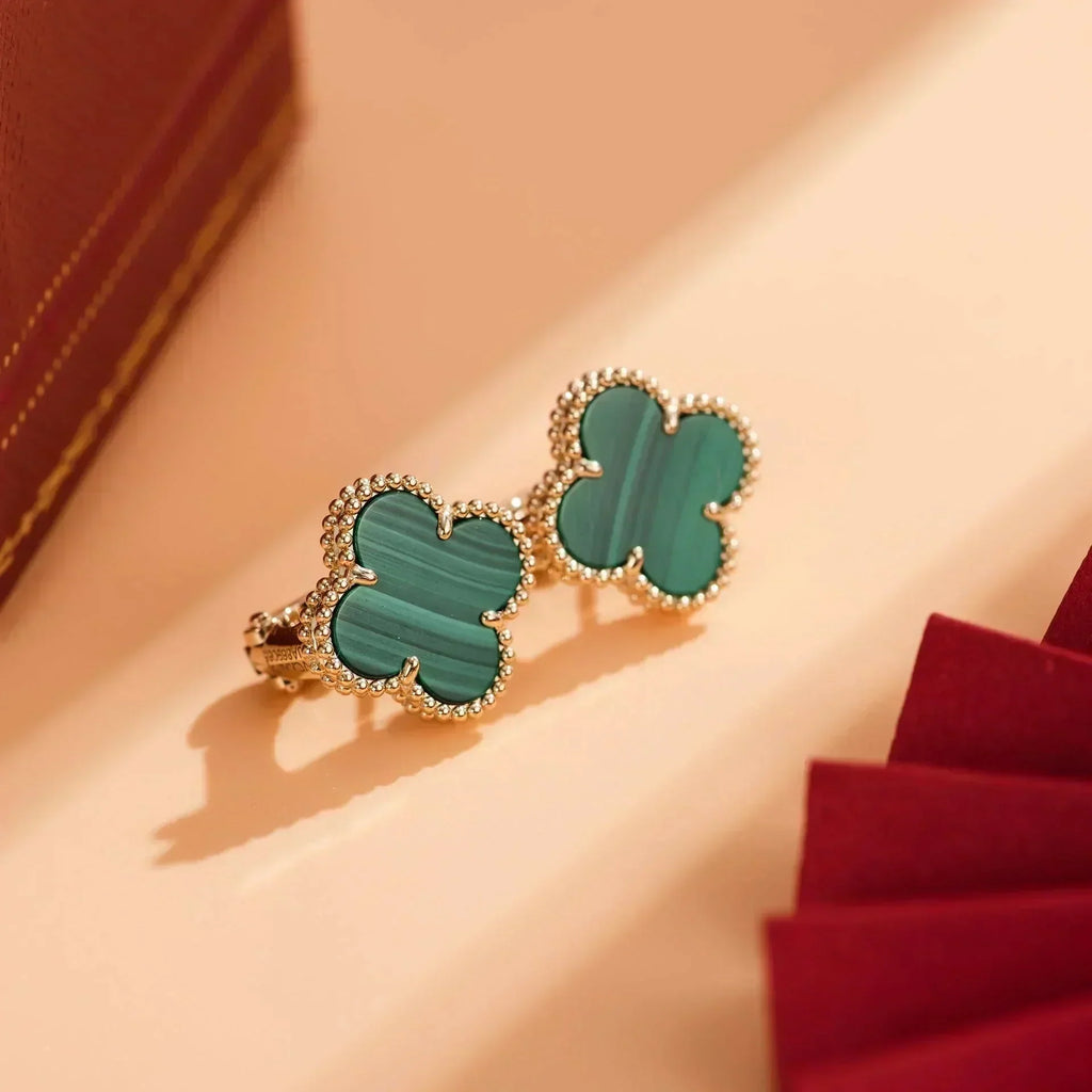 VCA CLOVER MEDIUM 1 MOTIFS MALACHITE EARRINGS