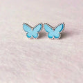 VCA BUTTERFLY TURQUOISE EARRINGS SILVER