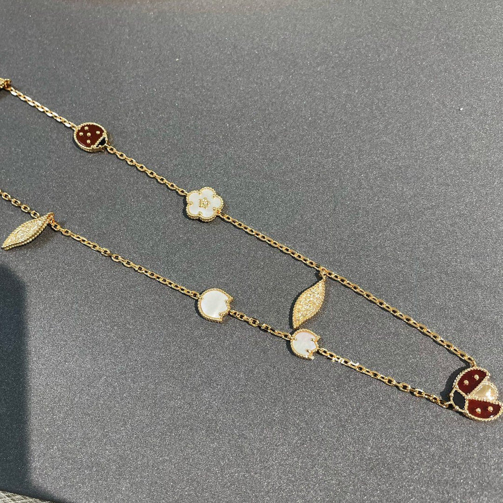 VCA LUCKY SPRING 15 MOTIFS GOLD NECKLACE