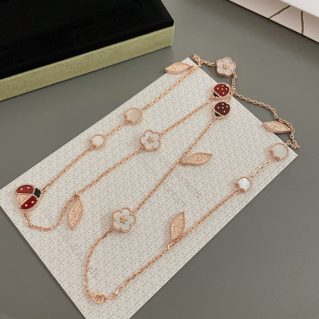 VCA LUCKY SPRING 15 MOTIFS ROSE GOLD NECKLACE