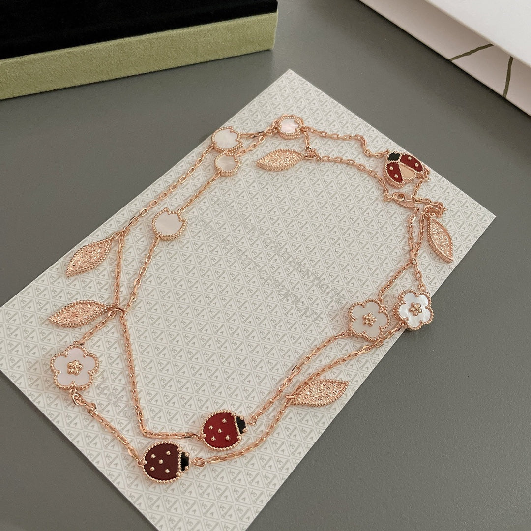 VCA LUCKY SPRING 15 MOTIFS ROSE GOLD NECKLACE