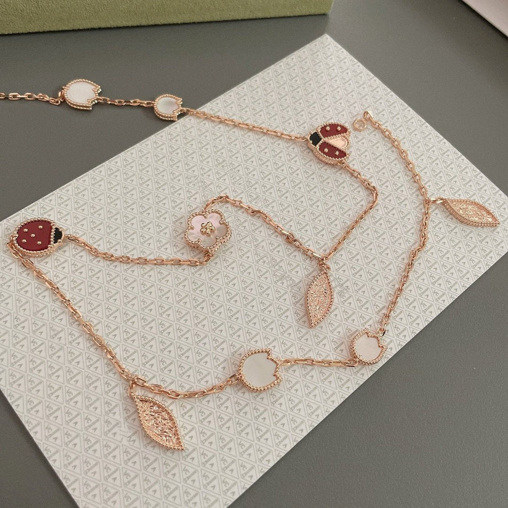 VCA LUCKY SPRING 15 MOTIFS ROSE GOLD NECKLACE