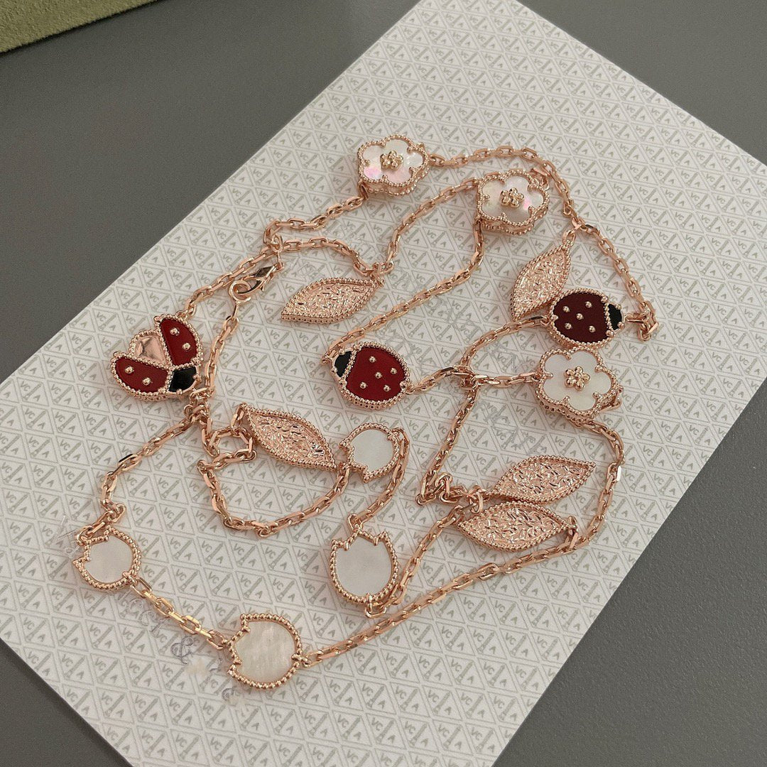 VCA LUCKY SPRING 15 MOTIFS ROSE GOLD NECKLACE