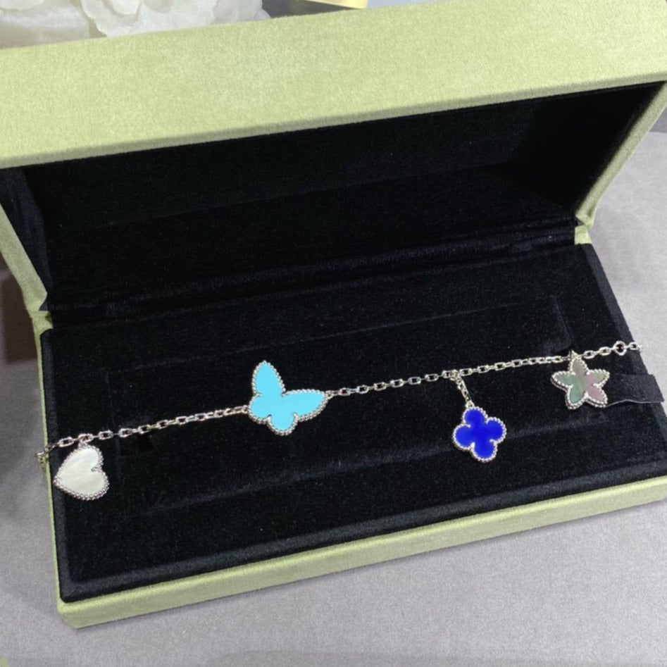 VCA LUCKY SPRING SILVER BRACELET 4 MOTIF