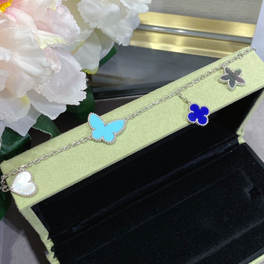 VCA LUCKY SPRING SILVER BRACELET 4 MOTIF