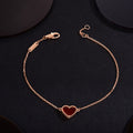 VCA HEART CARNELIAN PINK GOLD BRACELET