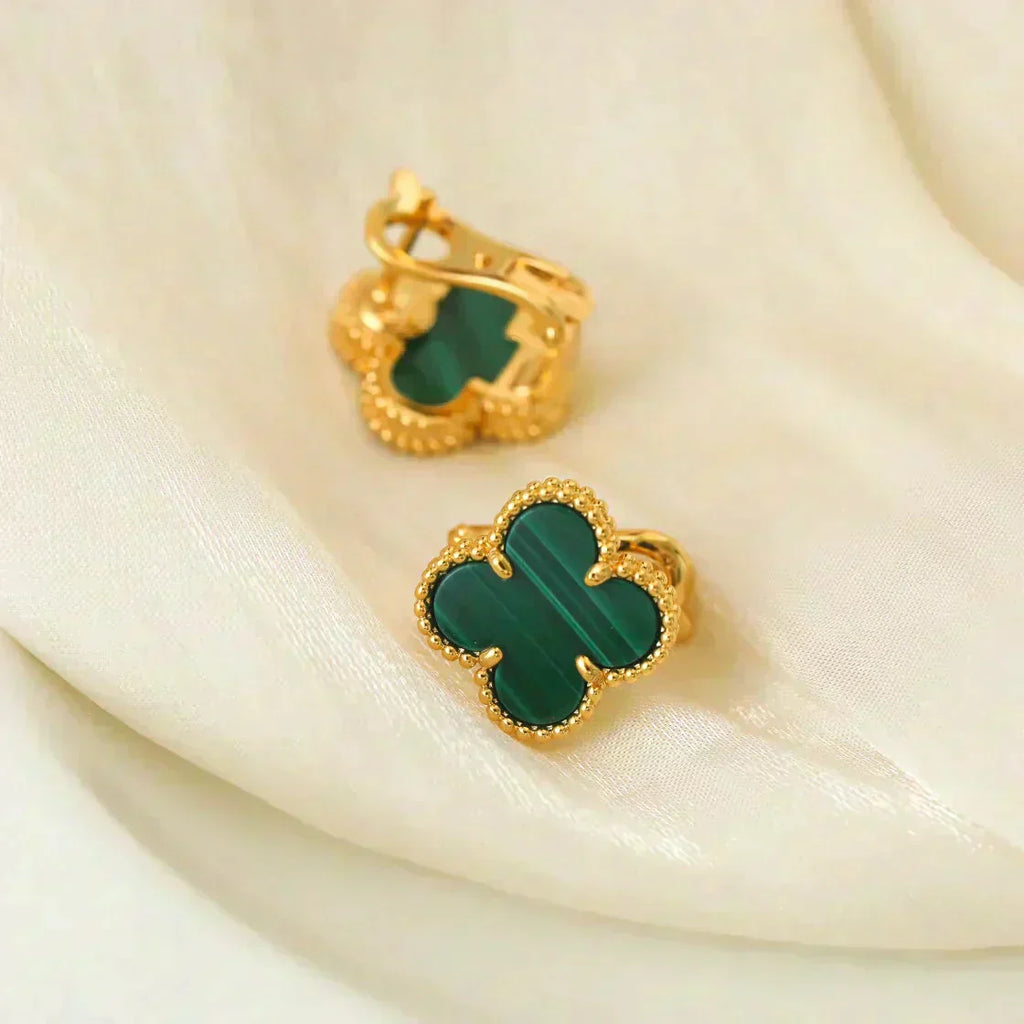 VCA CLOVER MEDIUM 1 MOTIFS MALACHITE EARRINGS