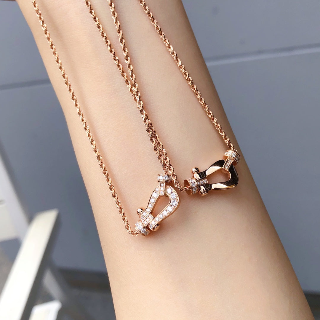 FRED FORCE 10 PINK GOLD DIAMOND NECKLACE