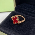 VCA CLOVER RIVERSIBLE PINK GOLD RING