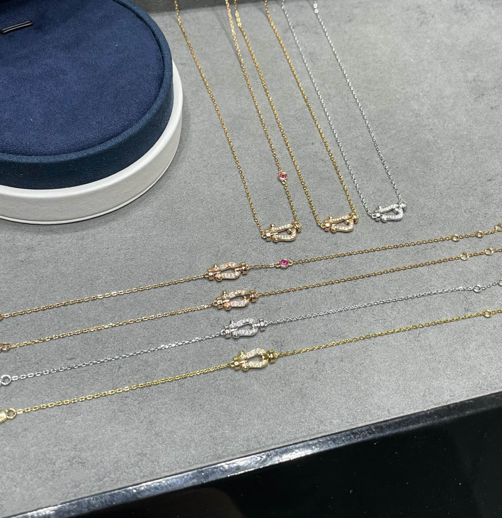 FRED FORCE 10 DIAMOND PINK GOLD NECKLACE
