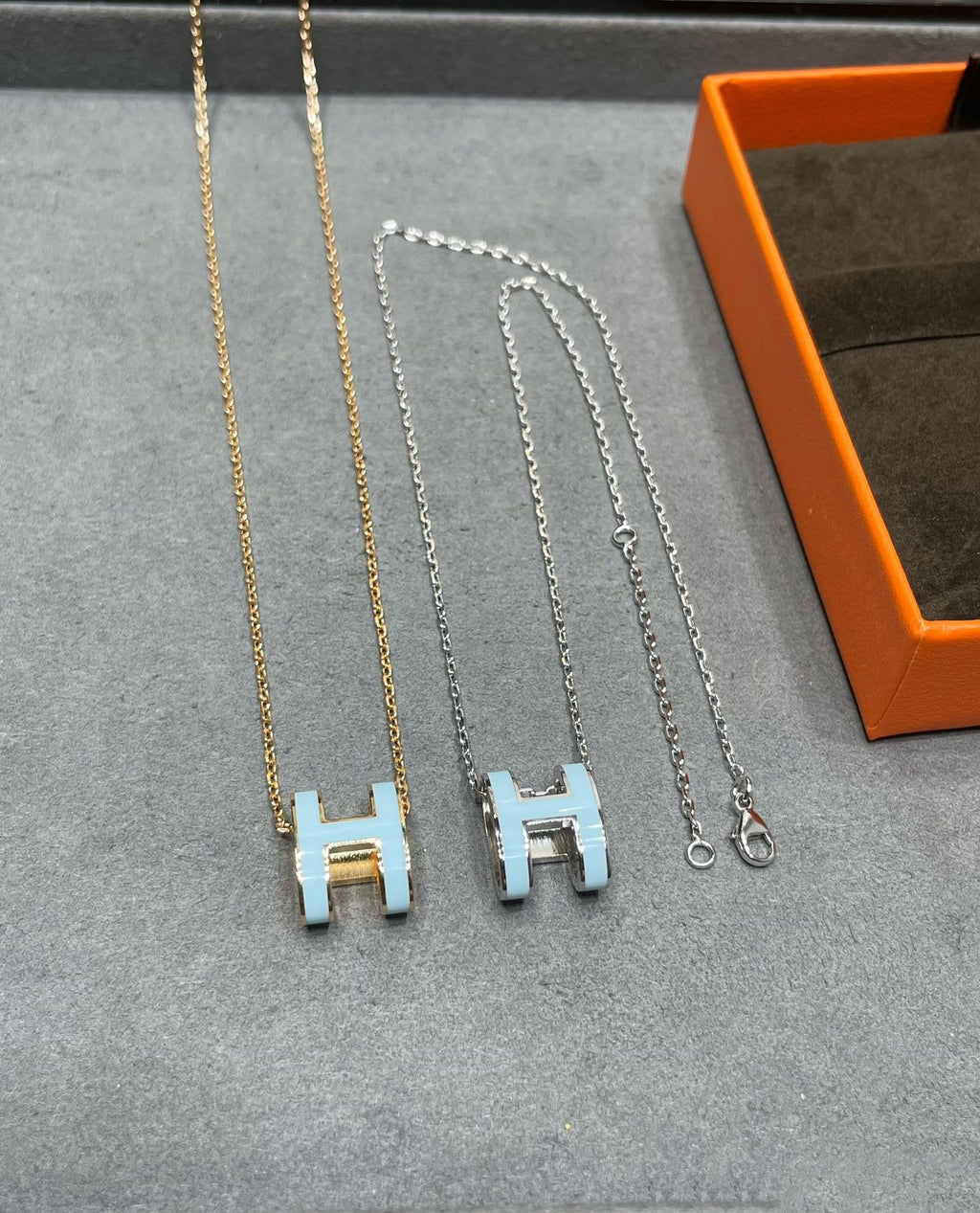HERMES POP H SKY BLUE NECKLACE