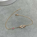 FRED FORCE 10 DIAMOND CHAIN LINK PINK GOLD BRACELET