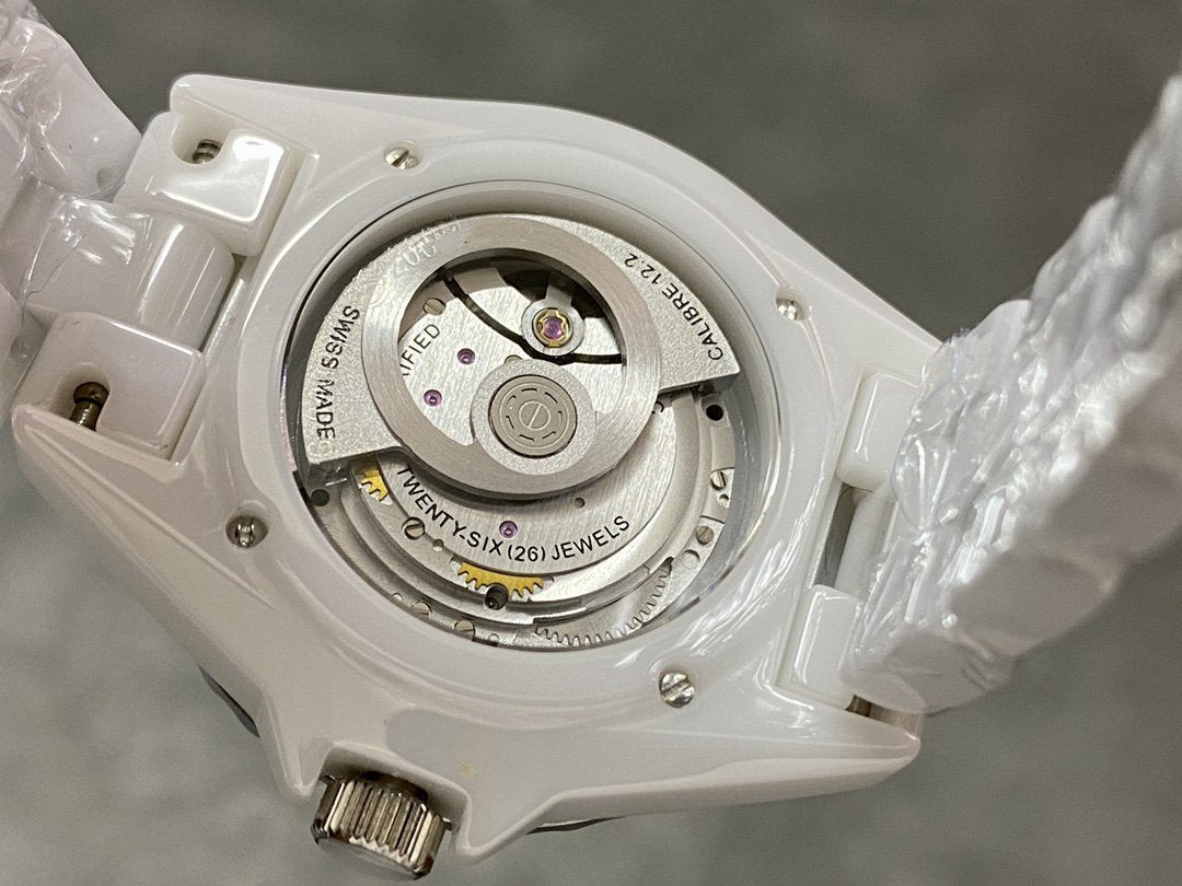 CHANEL J12 Automatic White Ceramic Black Numerals White Dial