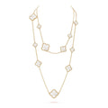 VCA CLOVER 16 MOTIF WHITE MOP GOLD NECKLACE