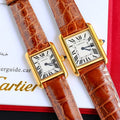 CARTIER TANK MUST SMALL CROCODILE STRAP WHITE DIAL