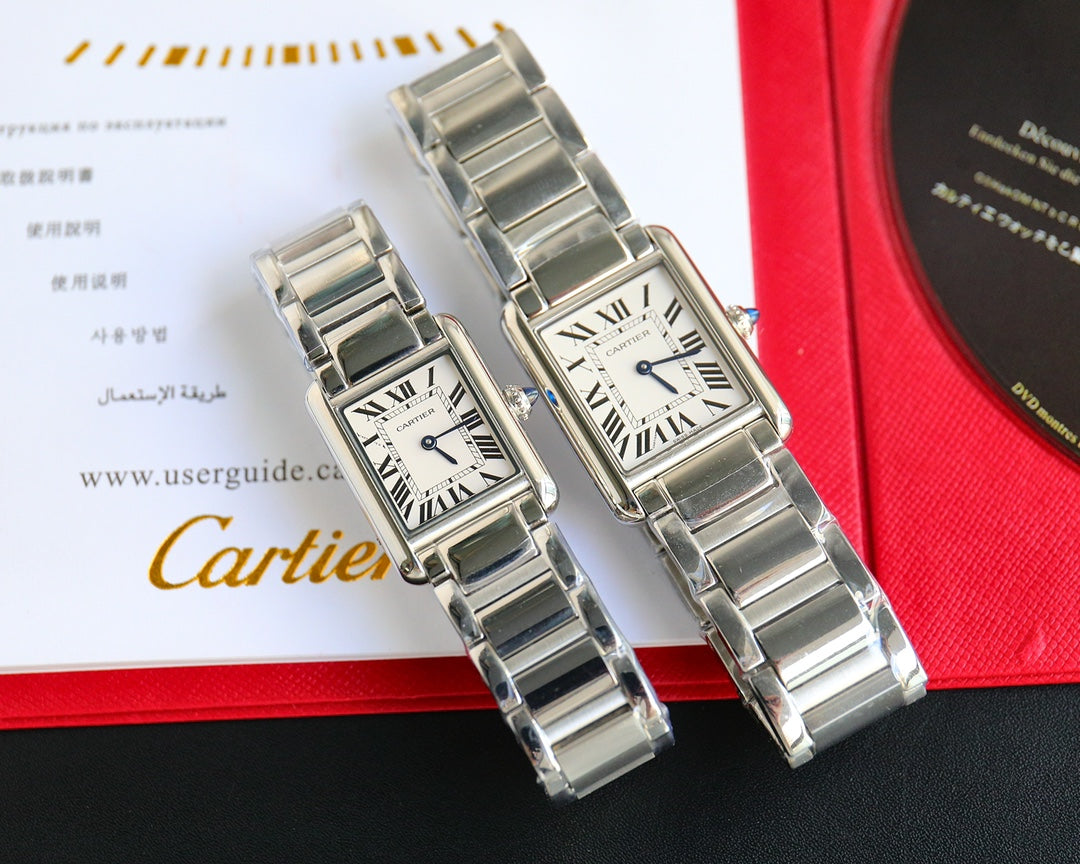 CARTIER TANK MUST SMALL STEEL WHITE DIAL