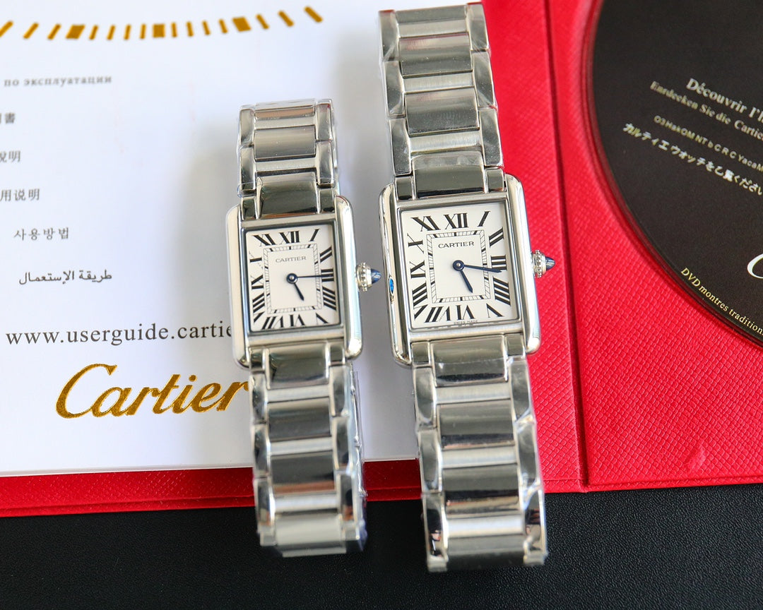 CARTIER TANK MUST SMALL STEEL WHITE DIAL