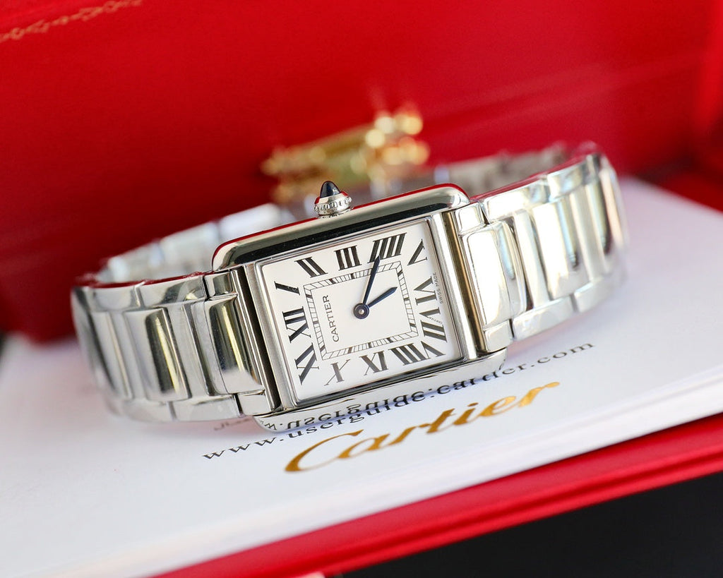 CARTIER TANK MUST SMALL STEEL WHITE DIAL