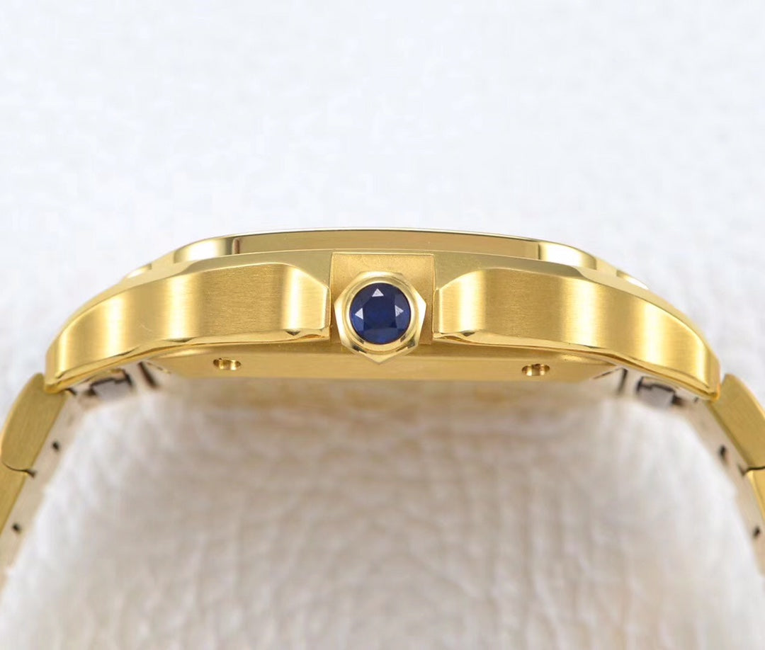 CARTIER SANTOS LADY 35.1MM AUTOMATIC GOLD DIAMOND BEZEL
