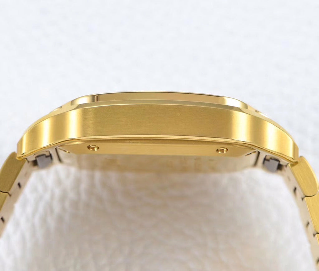 CARTIER SANTOS LADY 35.1MM AUTOMATIC GOLD DIAMOND BEZEL