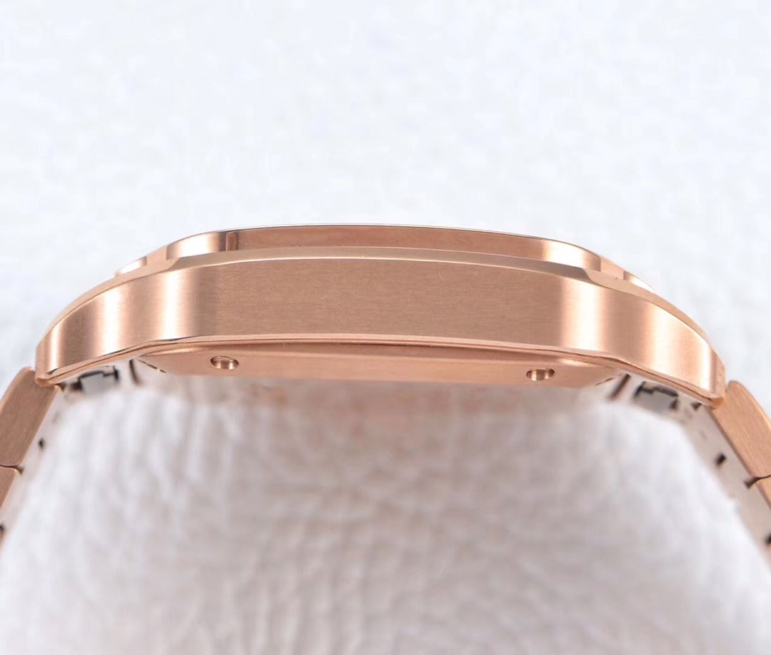 CARTIER SANTOS LADY 35.1MM AUTOMATIC PINK GOLD DIAMOND BEZEL
