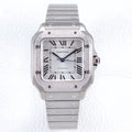 CARTIER SANTOS LADY 35.1MM AUTOMATIC SILVER DIAMOND BEZEL