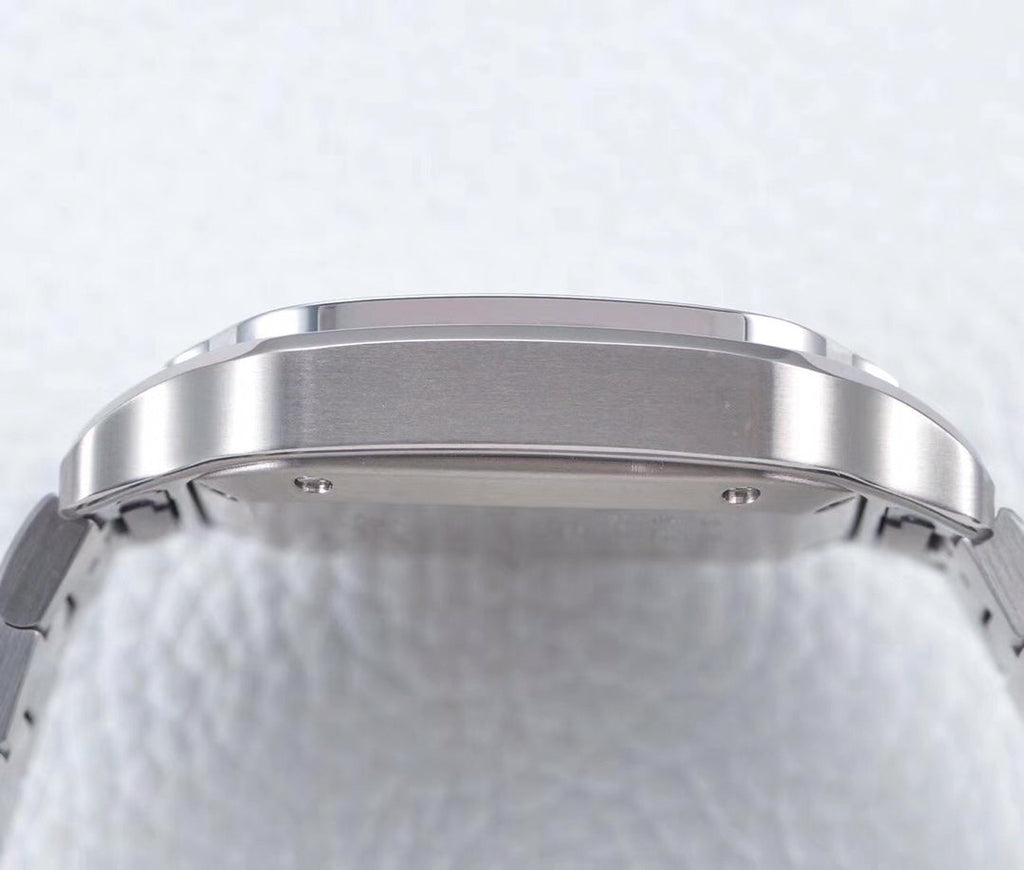 CARTIER SANTOS LADY 35.1MM AUTOMATIC SILVER DIAMOND BEZEL