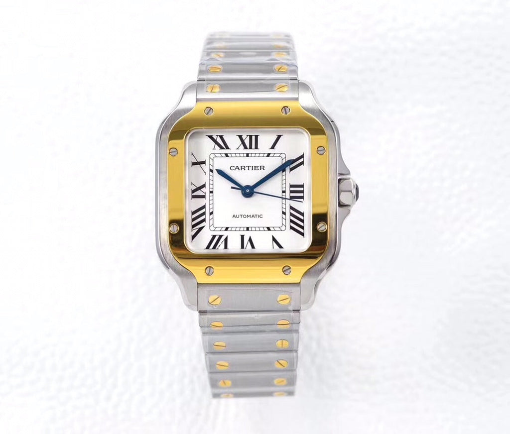 CARTIER SANTOS LADY 35.1MM AUTOMATIC GOLD STEEL