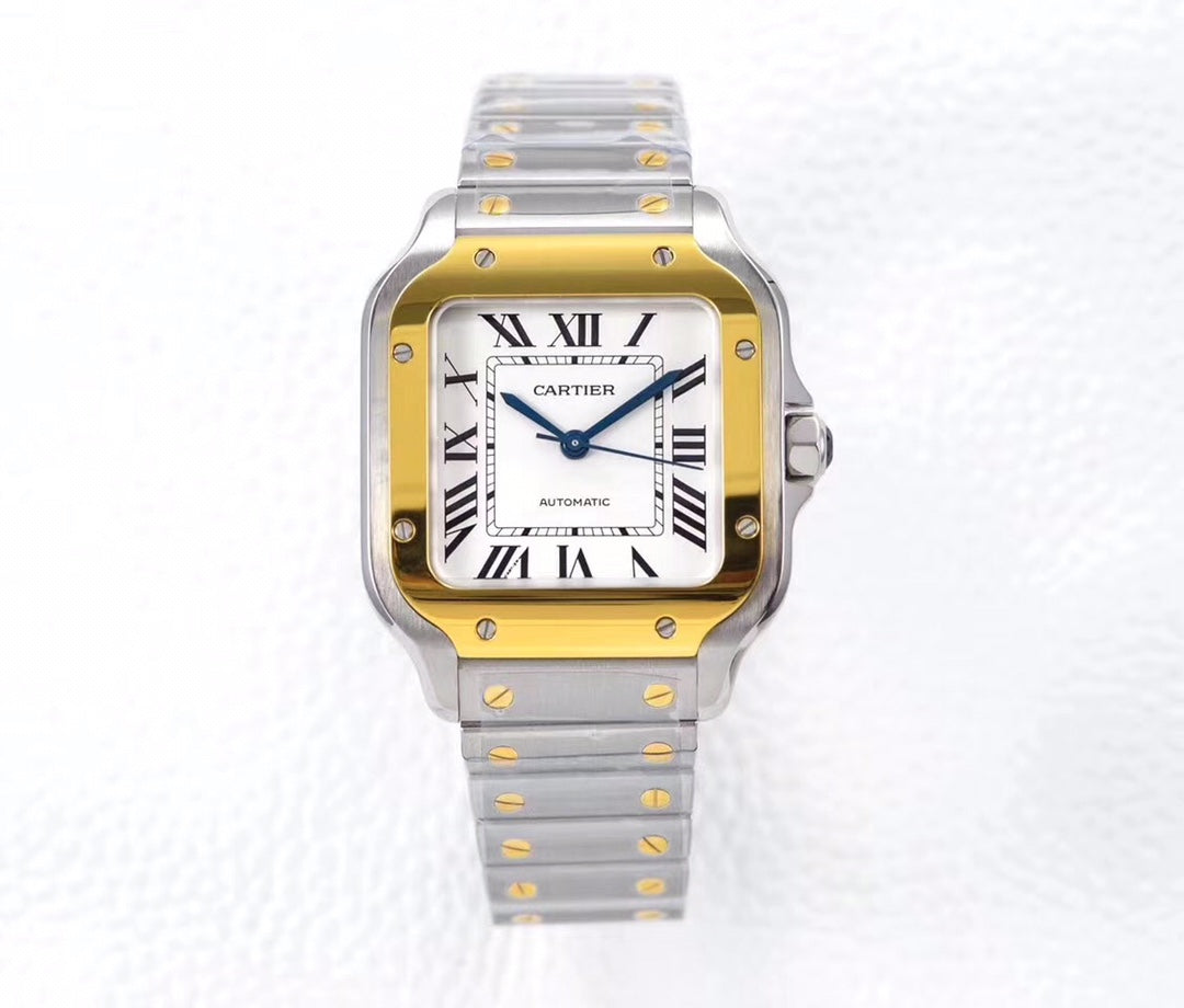 CARTIER SANTOS LADY 35.1MM AUTOMATIC GOLD STEEL