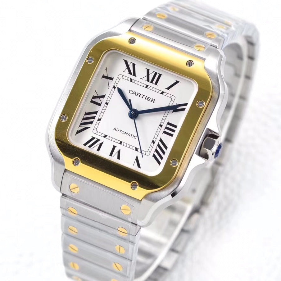 CARTIER SANTOS LADY 35.1MM AUTOMATIC GOLD STEEL