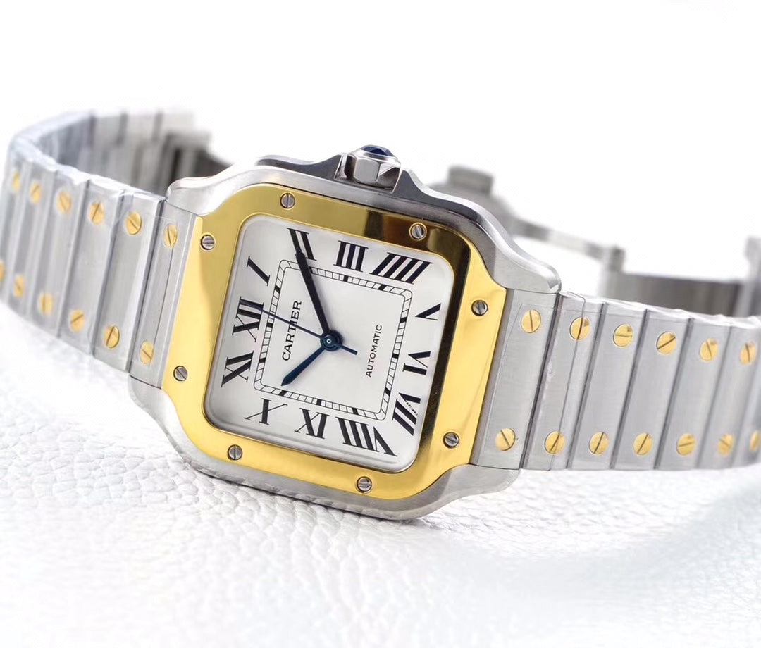 CARTIER SANTOS LADY 35.1MM AUTOMATIC GOLD STEEL