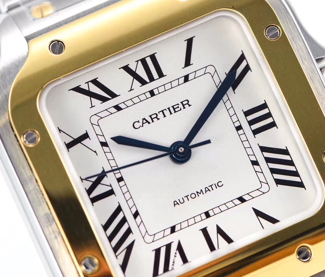 CARTIER SANTOS LADY 35.1MM AUTOMATIC GOLD STEEL