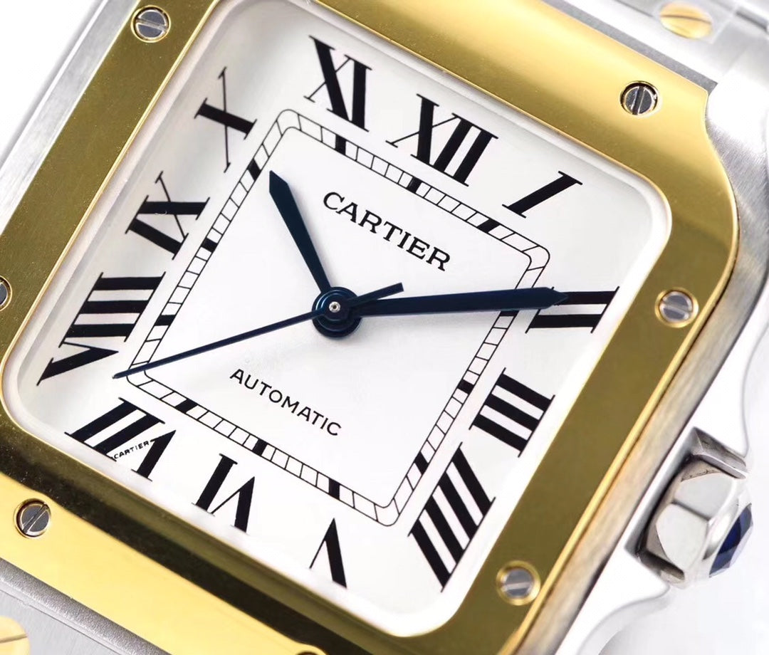 CARTIER SANTOS LADY 35.1MM AUTOMATIC GOLD STEEL