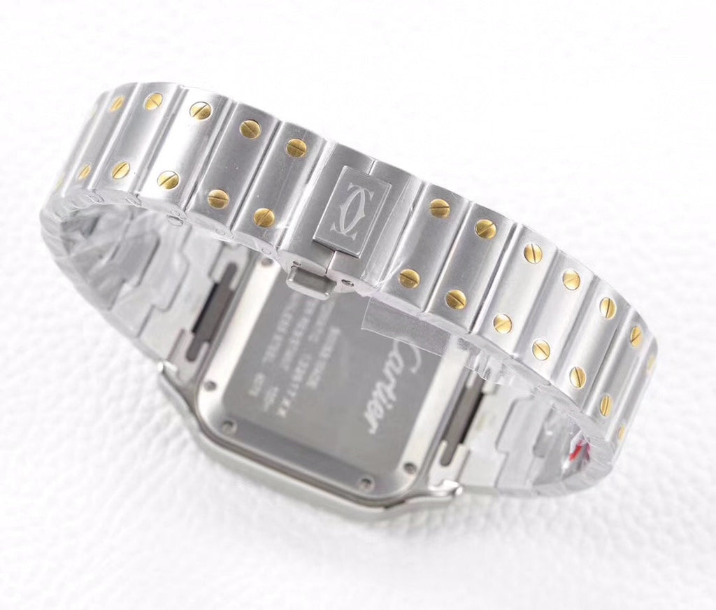 CARTIER SANTOS LADY 35.1MM AUTOMATIC GOLD STEEL