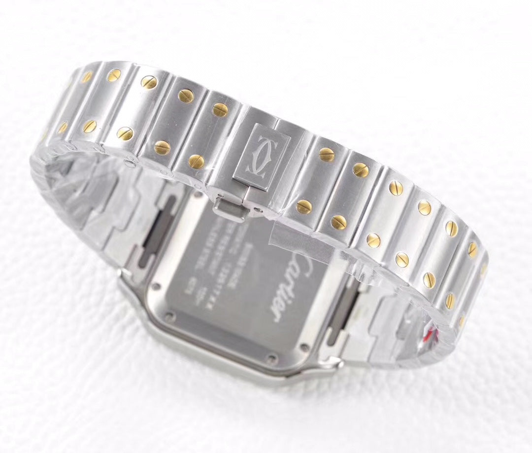 CARTIER SANTOS LADY 35.1MM AUTOMATIC GOLD STEEL