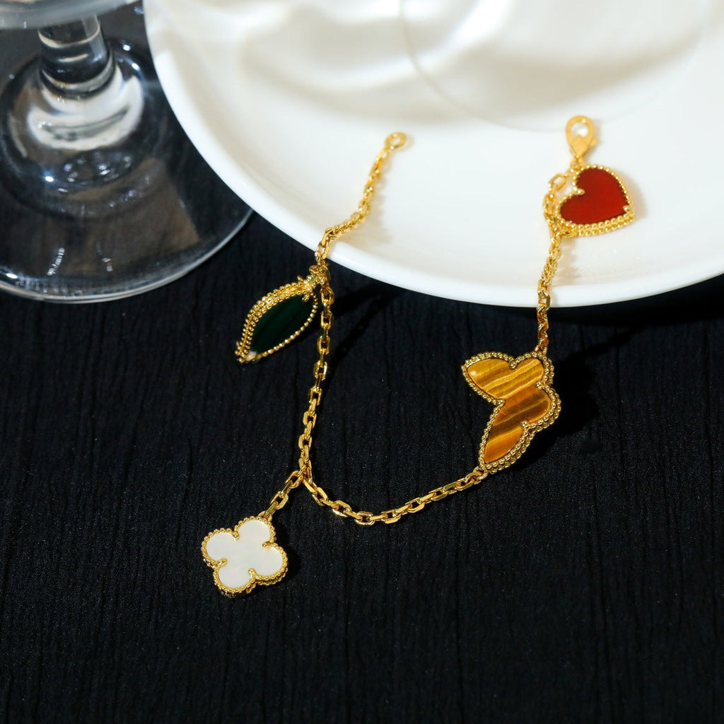 VCA LUCKY SPRING 5 MOTIF GOLD BRACELET