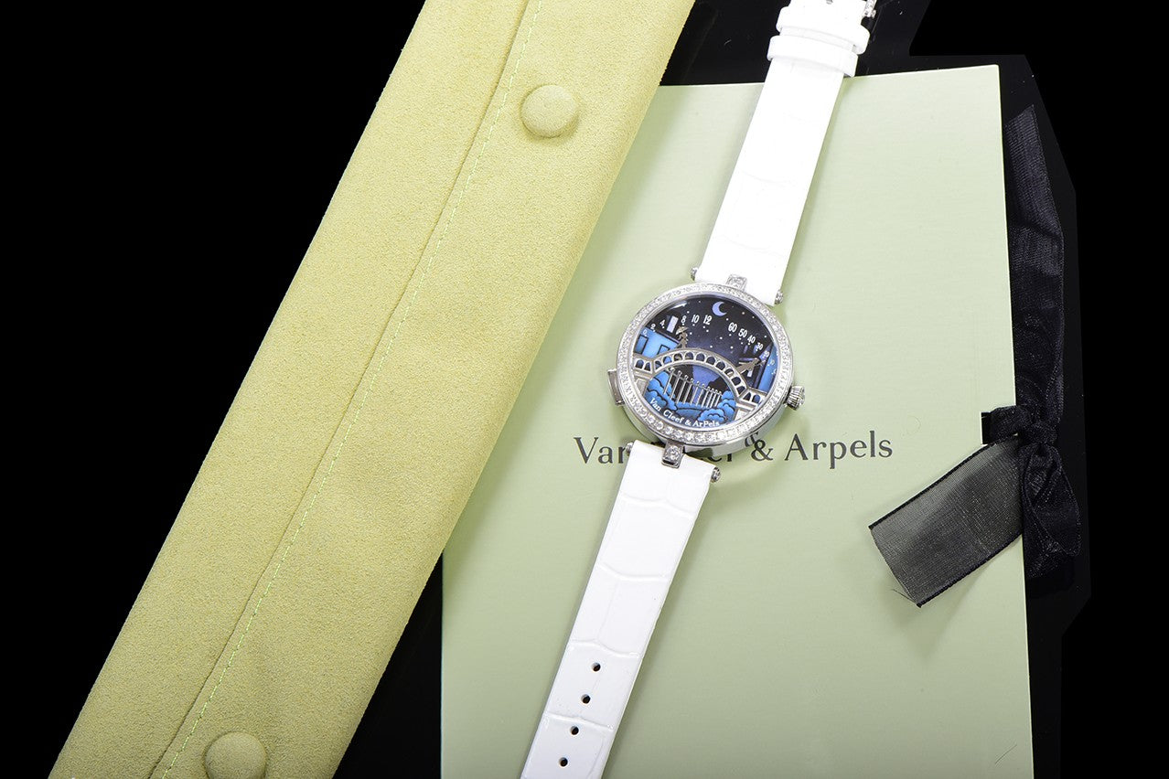 VAN CLEEF & ARPELS LADY ARPELS LOVER BRIDGE WHITE CROCODILE