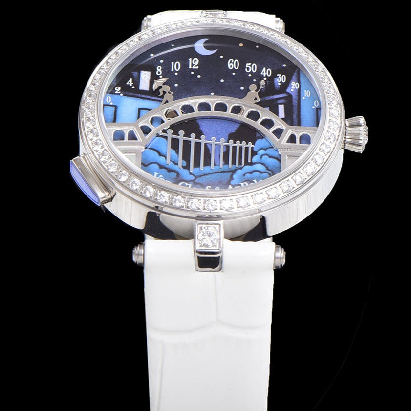 VAN CLEEF & ARPELS LADY ARPELS LOVER BRIDGE WHITE CROCODILE