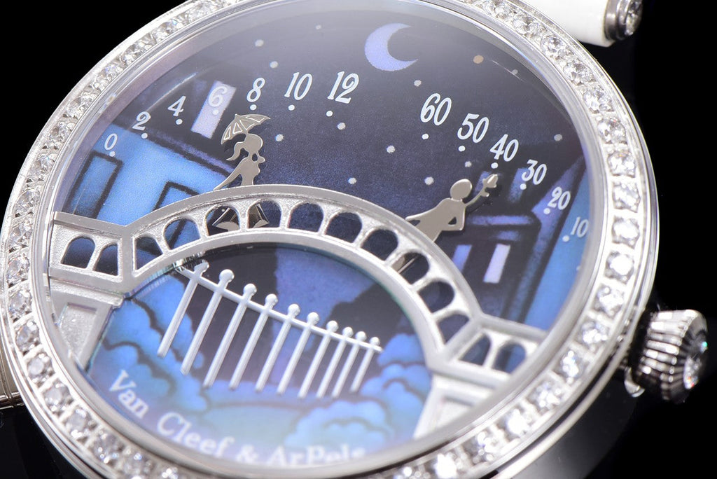 VAN CLEEF & ARPELS LADY ARPELS LOVER BRIDGE WHITE CROCODILE