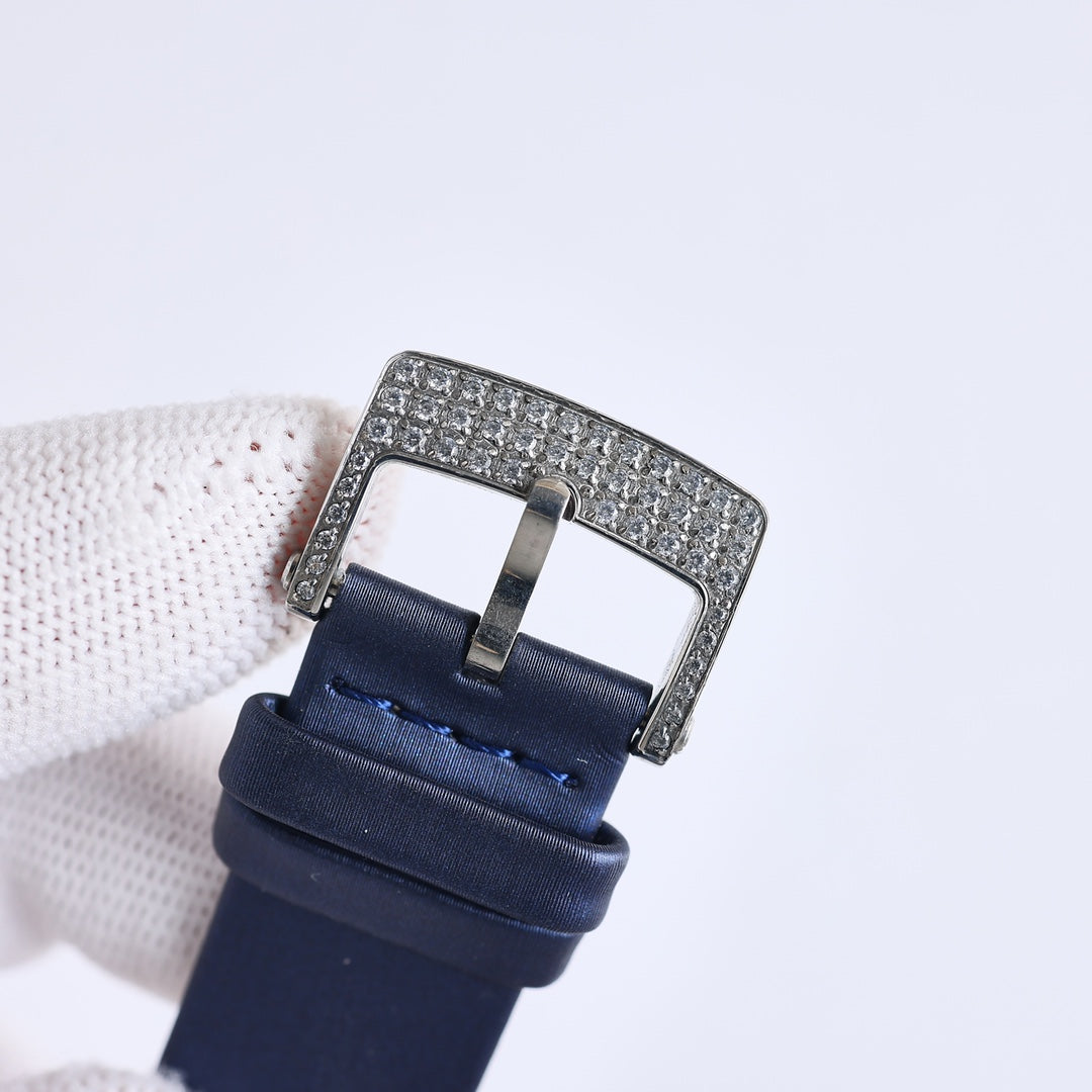 VAN CLEEF & ARPELS LADY ARPELS LOVER BRIDGE WHITE DIAL BLUE STRAP