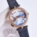 VAN CLEEF & ARPELS LADY ARPELS LOVER BRIDGE WHITE DIAL PINK GOLD CASE