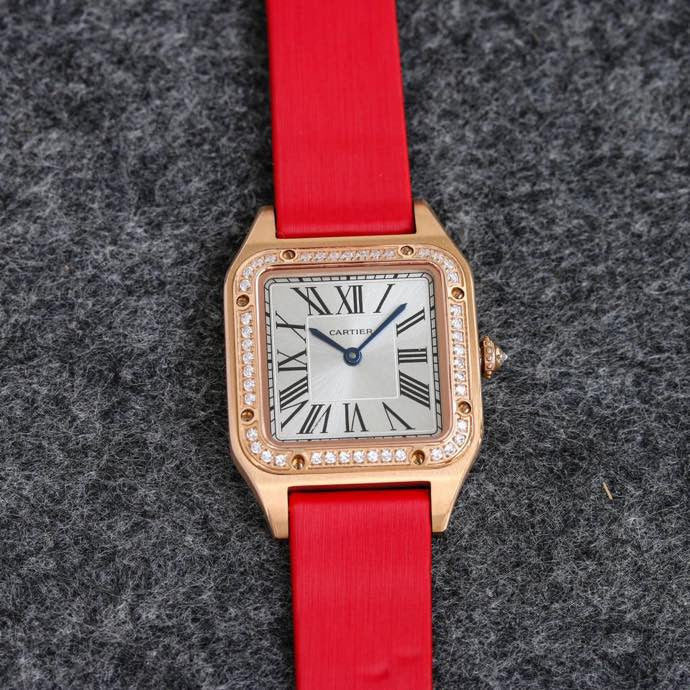 CARTIER SANTOS DUMONT LADY RUBBER STRAP