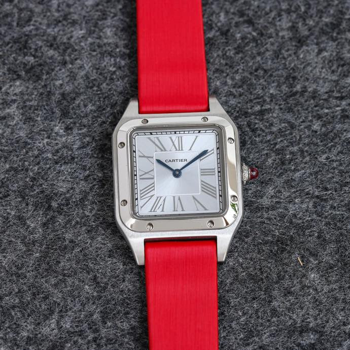 CARTIER SANTOS DUMONT LADY RUBBER STRAP
